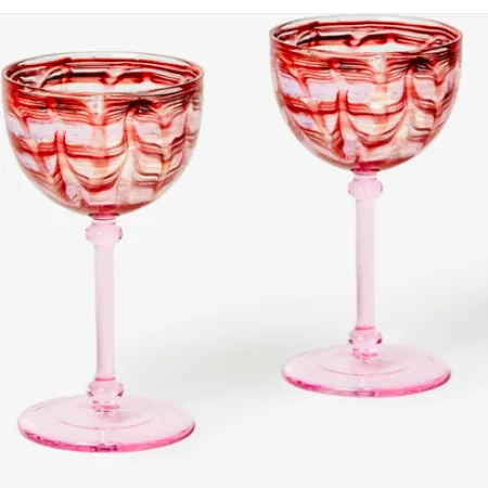 Watercolour Pink Coupes (set x 2)