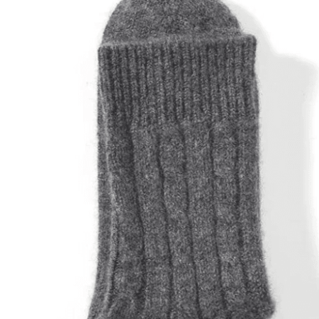 Cashmere Socks Cable Knit | Dark Grey