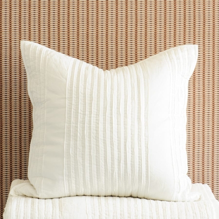 Puritsu ivory bedspread and eurosham stack