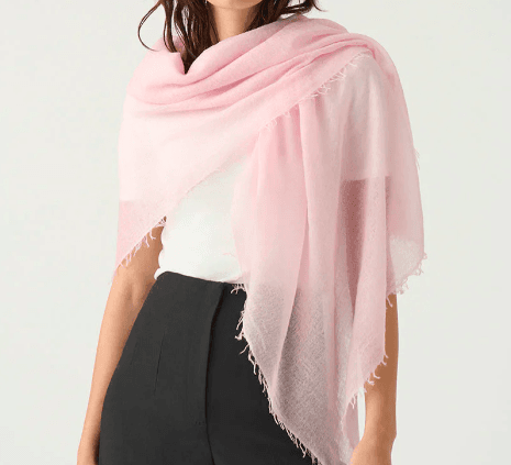 Cloud Cashmere Fringed Scarf | Blush Pink