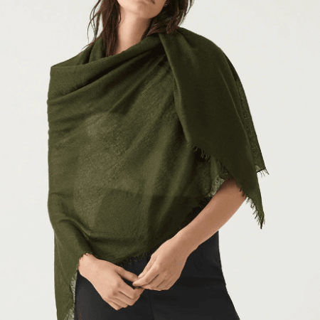 Cloud Cashmere Fringed Scarf | Hunter Green