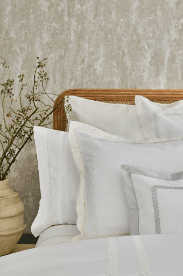 Bovi standard Pillowcase Pair PACIFIC White/Silver