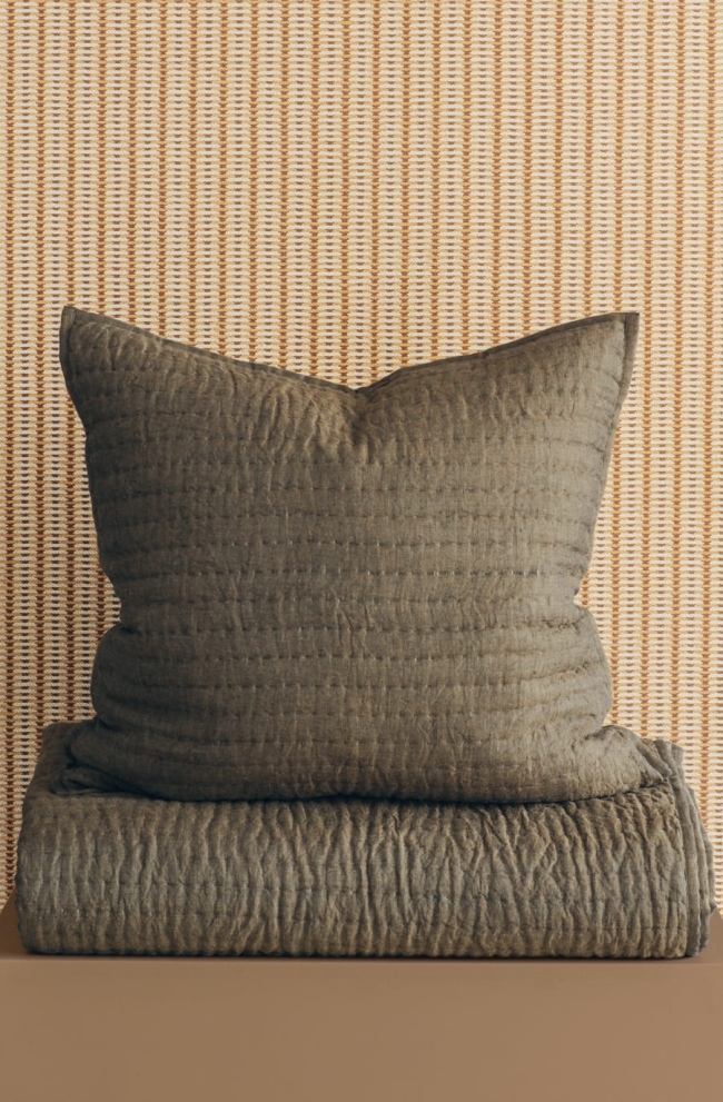 Misaka copper bedspread and eurosham stack