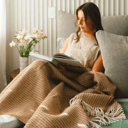 NZ Wool Throw Winiata Wheat | Ruanui