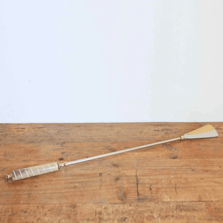 Long Shoe Horn in Nickel finish with Etched Handle