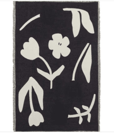 BROSTE Cotton Throw Rosita | Black/Off White