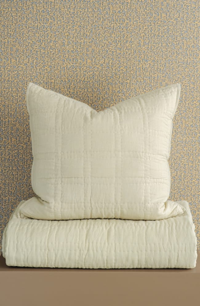 Piazza natural bedspread and eurosham stack