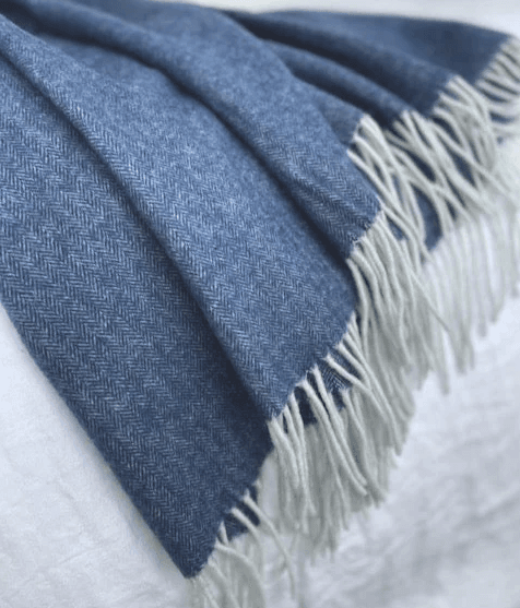 Cashmere Merino XL Throw | Bach Blanket Marine
