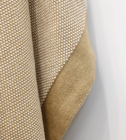 Cotton Throw CLYDE Caramel and Ivory