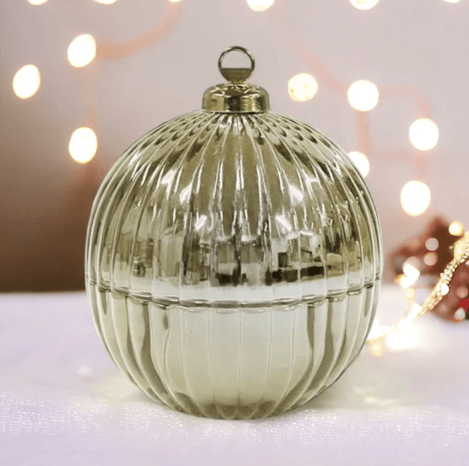 Christmas Bauble Candle Gold - Linen Boutique