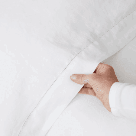 Pure White Linen Sheets with Hemstitch Finish | Portugal