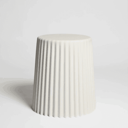 TOM Stool/Sidetable/Basket WHITE