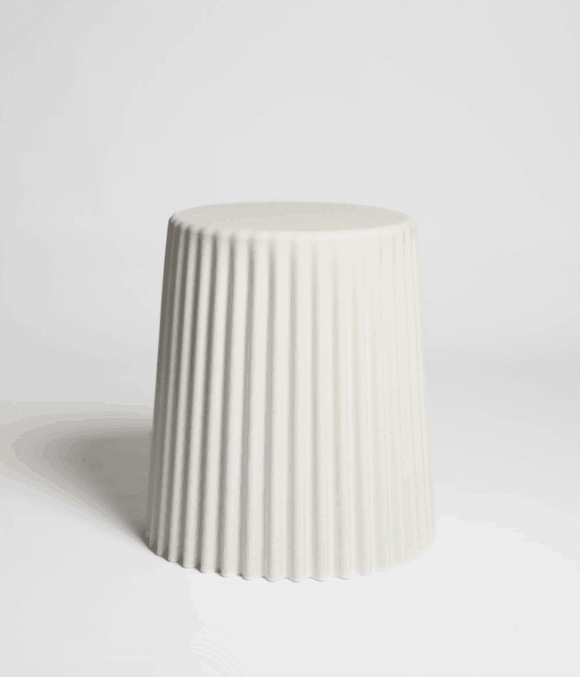TOM Stool/Sidetable/Basket WHITE