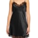 L32002 SCARLETTE SILK SATIN CHEMISE WITH LACE Black