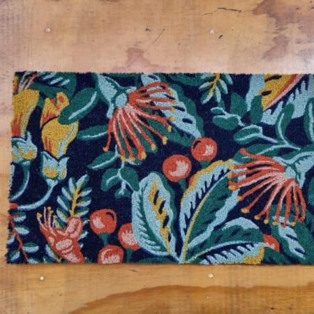 Coir Doormat Pohutukawa & Kowhai| Tanya Wolfkamp