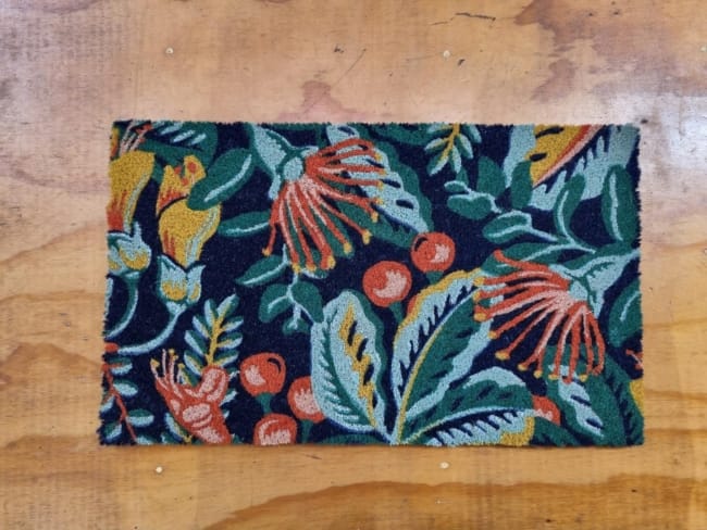 Coir Doormat Pohutukawa & Kowhai| Tanya Wolfkamp
