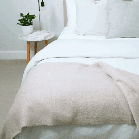 Mohair Throw Capri Almond - Linen Boutique