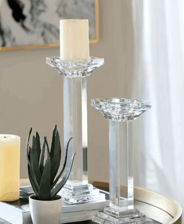 Crystal Pillar Candle Holder