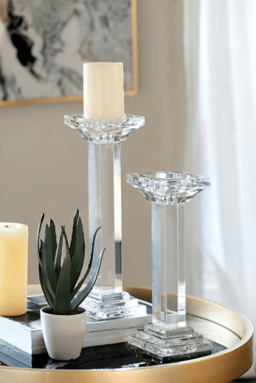 Crystal Pillar Candle Holder