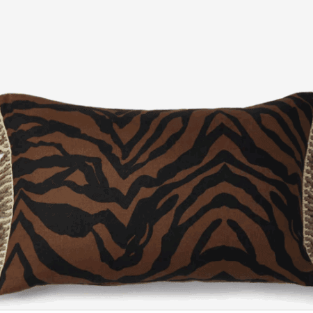 Brown Zebra Chocolate Linen Cushion