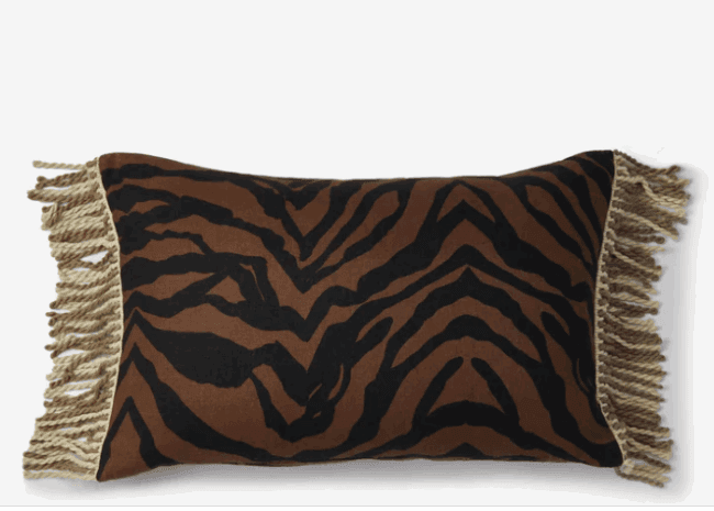 Brown Zebra Chocolate Linen Cushion