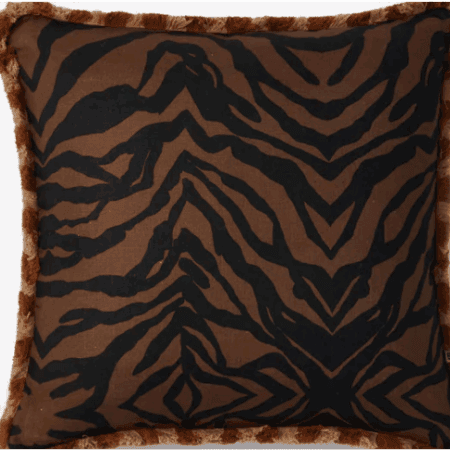 Brown Zebra Chocolate Linen Cushion