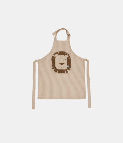 Kids Striped Denim Lion Apron | Oyoy