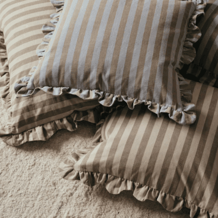 BROSTE Cushion Ina Brown Kelp/Castle Beige