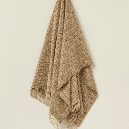 Merino Wool Throw Leopard Natural | Exquisite
