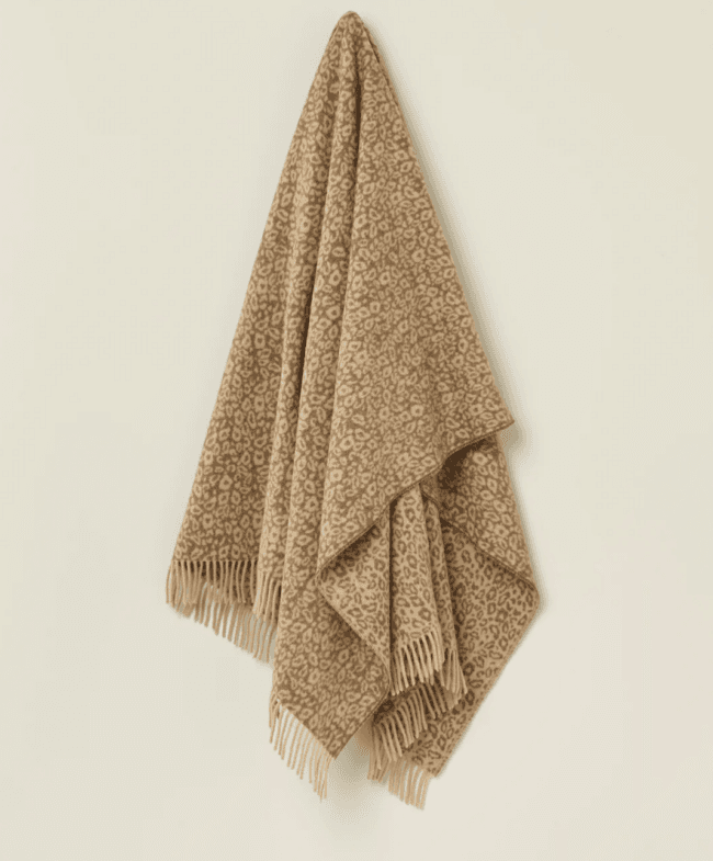 Merino Wool Throw Leopard Natural | Exquisite