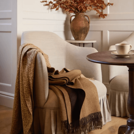 Merino Wool Throw Leopard Natural | Exquisite