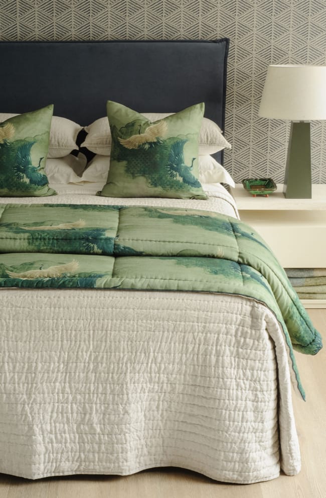 Misaka Oatmeal with Tsuru Spruce and Orlare Midnight Headboard