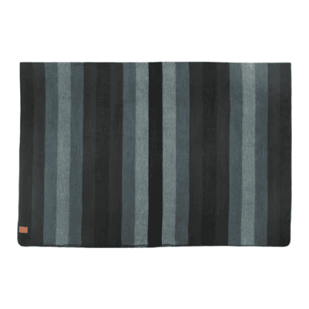 Alpaca Wool Throw Blanket | Charcoal Grey Stripe
