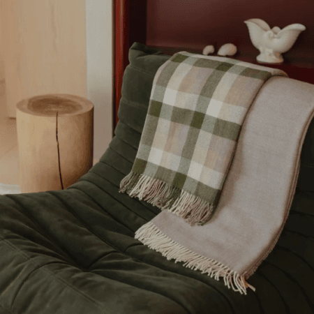 100% Merino Lambswool Throw Harris Natural | Weave