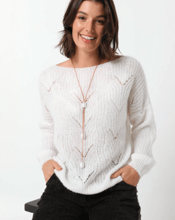 Mohair Karina Knit White | Elizabeth Scott - Linen Boutique