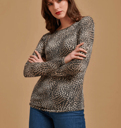 EGI Collections Italy | Long Sleeve Modal Cashmere Leopard
