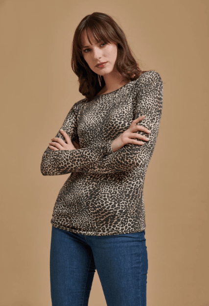 EGI Collections Italy | Long Sleeve Modal Cashmere Leopard