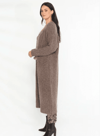 Luxe Knit Long-line Cardigan Mocha