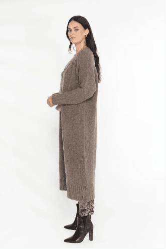 Luxe Knit Long-line Cardigan Mocha