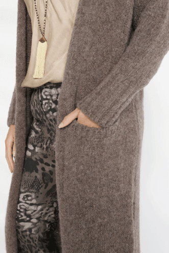 Luxe Knit Long-line Cardigan Mocha