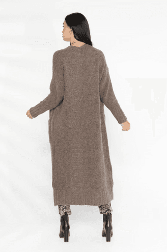 Luxe Knit Long-line Cardigan Mocha