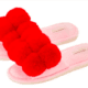 Fluffy Slippers Cherry Red Cosy Luxe - Linen Boutique