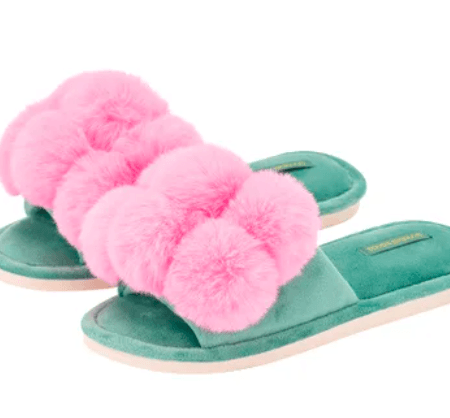 Fluffy Slippers Candy Green Cosy Luxe - Linen Boutique