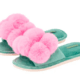Fluffy Slippers Candy Green Cosy Luxe - Linen Boutique