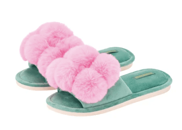 Fluffy Slippers Candy Green Cosy Luxe - Linen Boutique