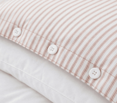 Classic Ticking Stripe Sheet Set | Vintage Pink