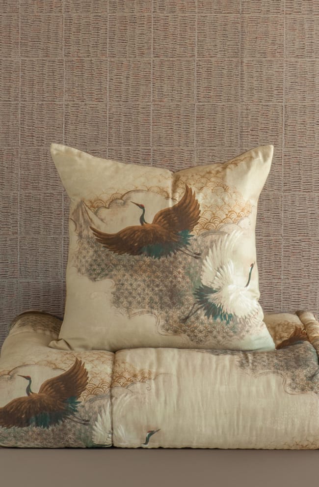 Tsuru Natural Comforter and Cushion Stack