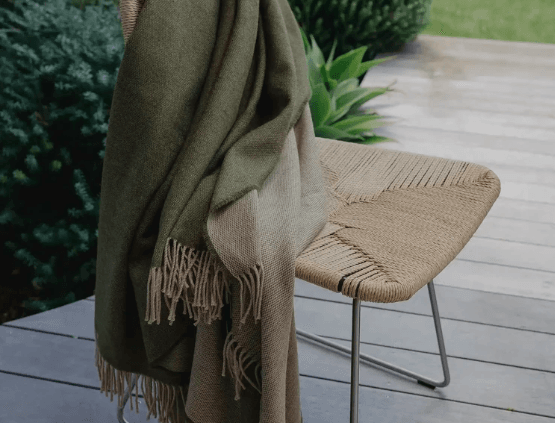 Merino Lambswool Throw Harris Moss | Weave