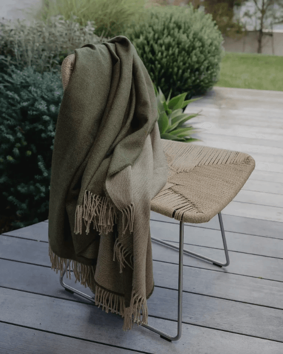 Merino Lambswool Throw Harris Moss | Weave