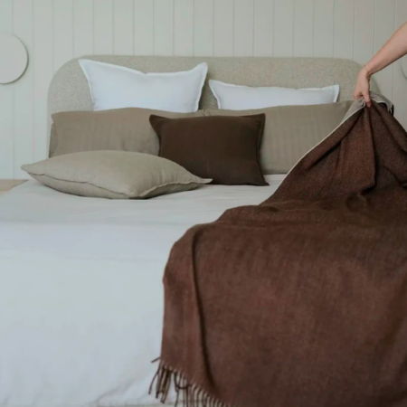 Merino Lambswool Throw Harris Acorn | Weave